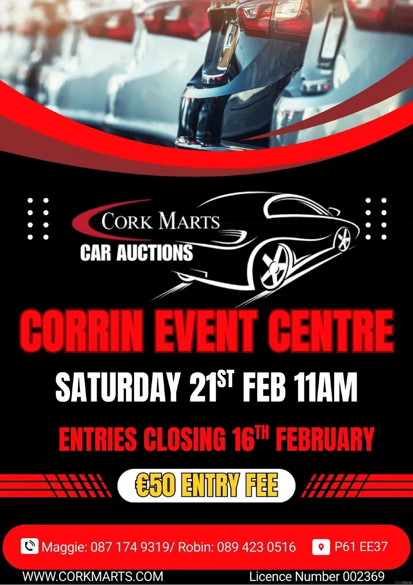 Car Auction- Corrin Event Centre- 21st February 26 - Image 1