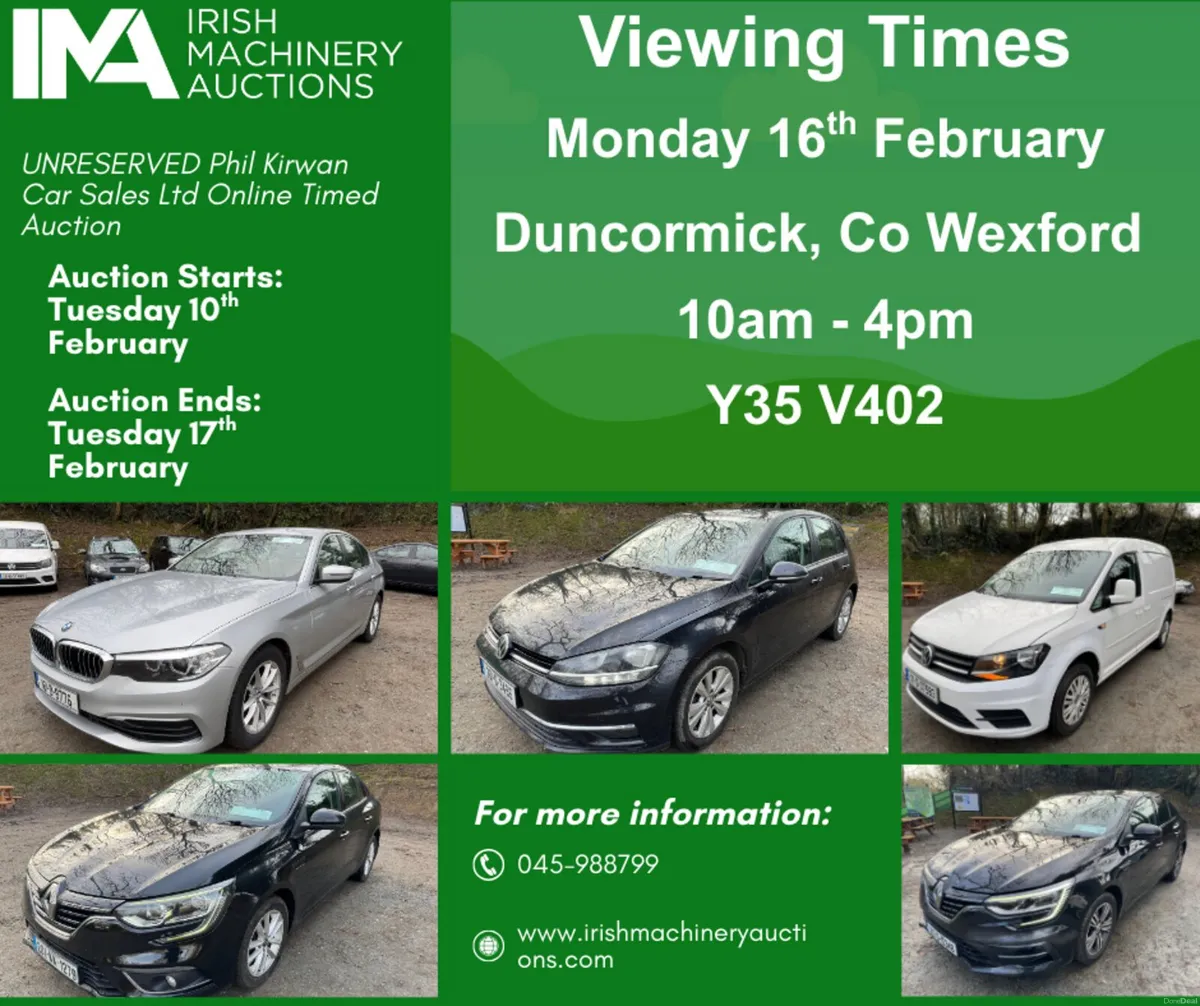 MASSIVE UNRESERVED CAR & GARAGE AUCTION - WEXFORD - Image 1