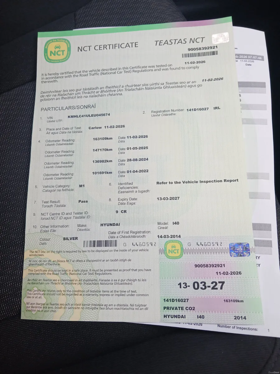 Hyundai i40 2014 new test March 2027 - Image 2