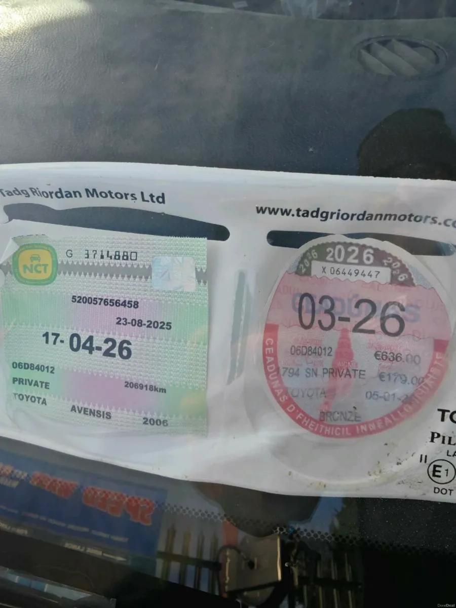 Toyota avensis NCT+ROAD TAX - Image 2