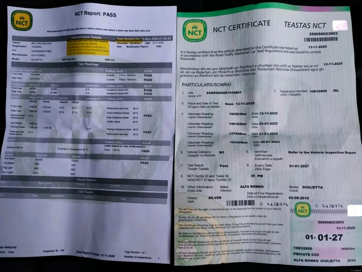 NCT Jan 27 Alfa Romeo Giulietta 1.6 Diesel Lusso - Image 3