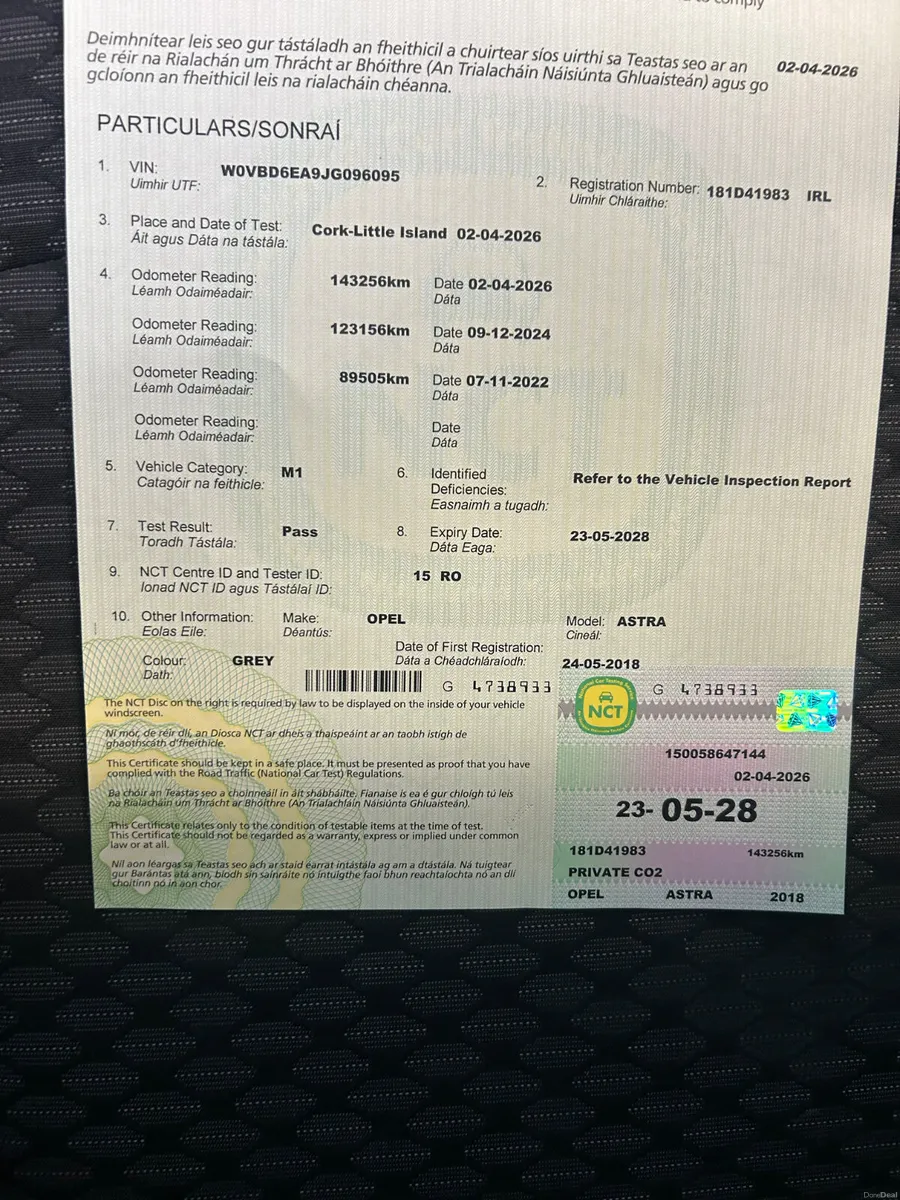 Opel Astra1.0 Petrol New NCT 2018 - Image 3