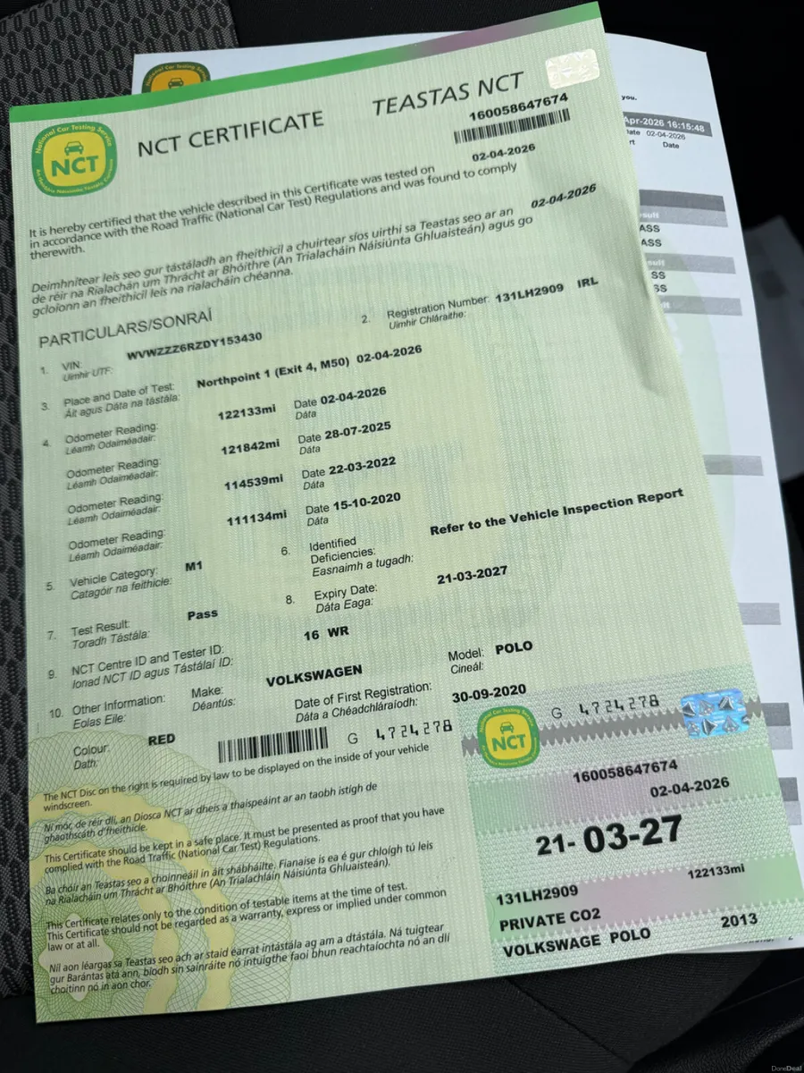 VW Polo 3 DOOR 1.2 2013 NEW NCT 03-27 - Image 3