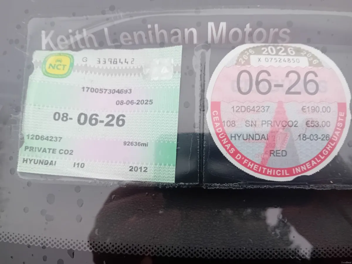 Hyundai i10 2012 Nct+Tax 06/26 - Image 4