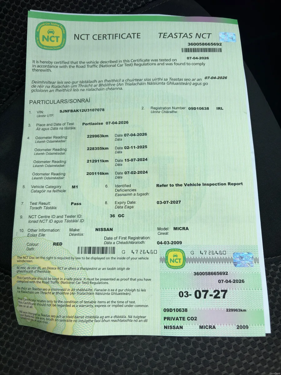 Nissan Micra 2009 1.2Petrol Automatic new nct 7/27 - Image 2