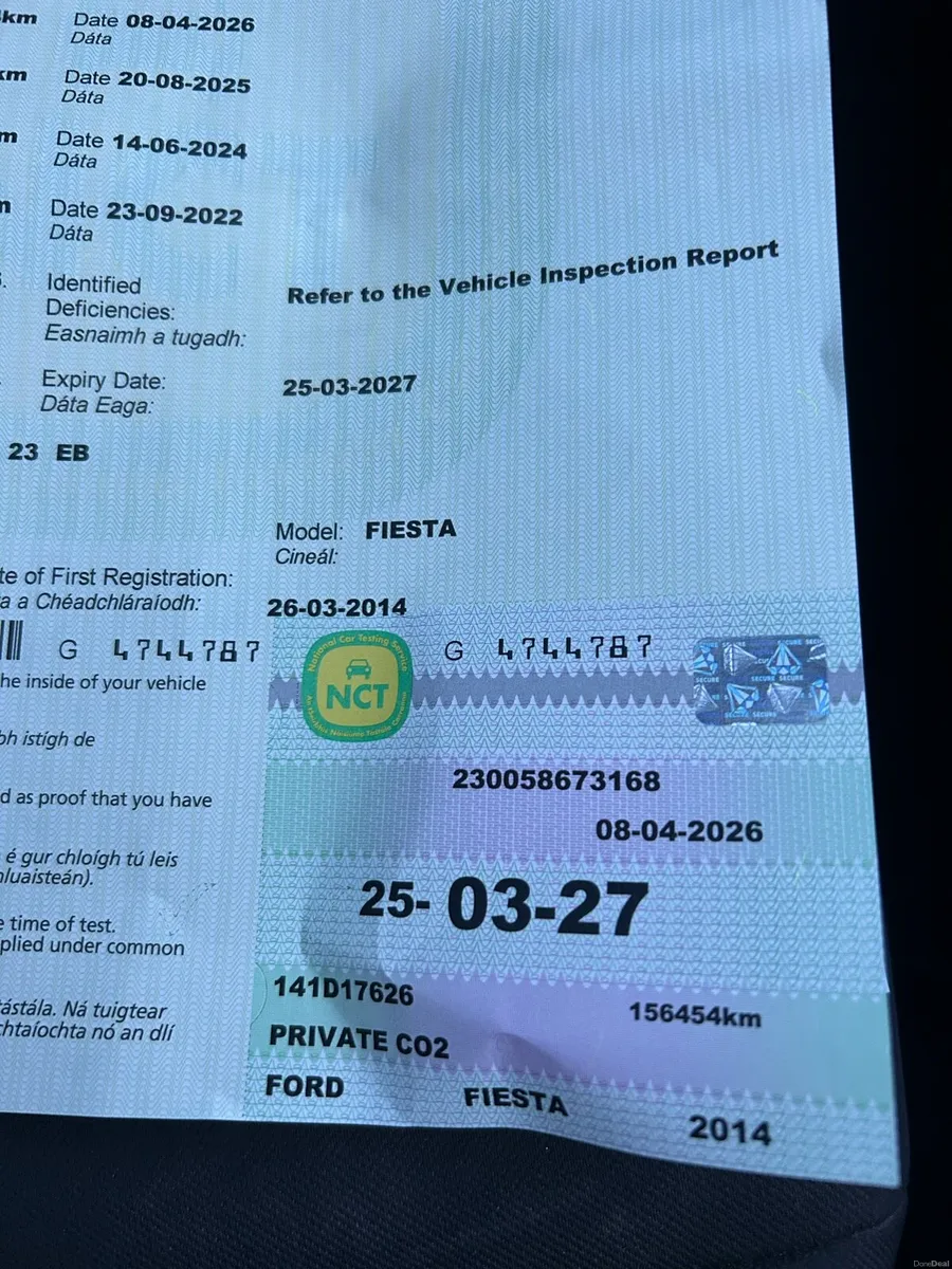 2014 Ford fiesta 1.0Zetec ONLY 156kms NCT 03/27 - Image 2