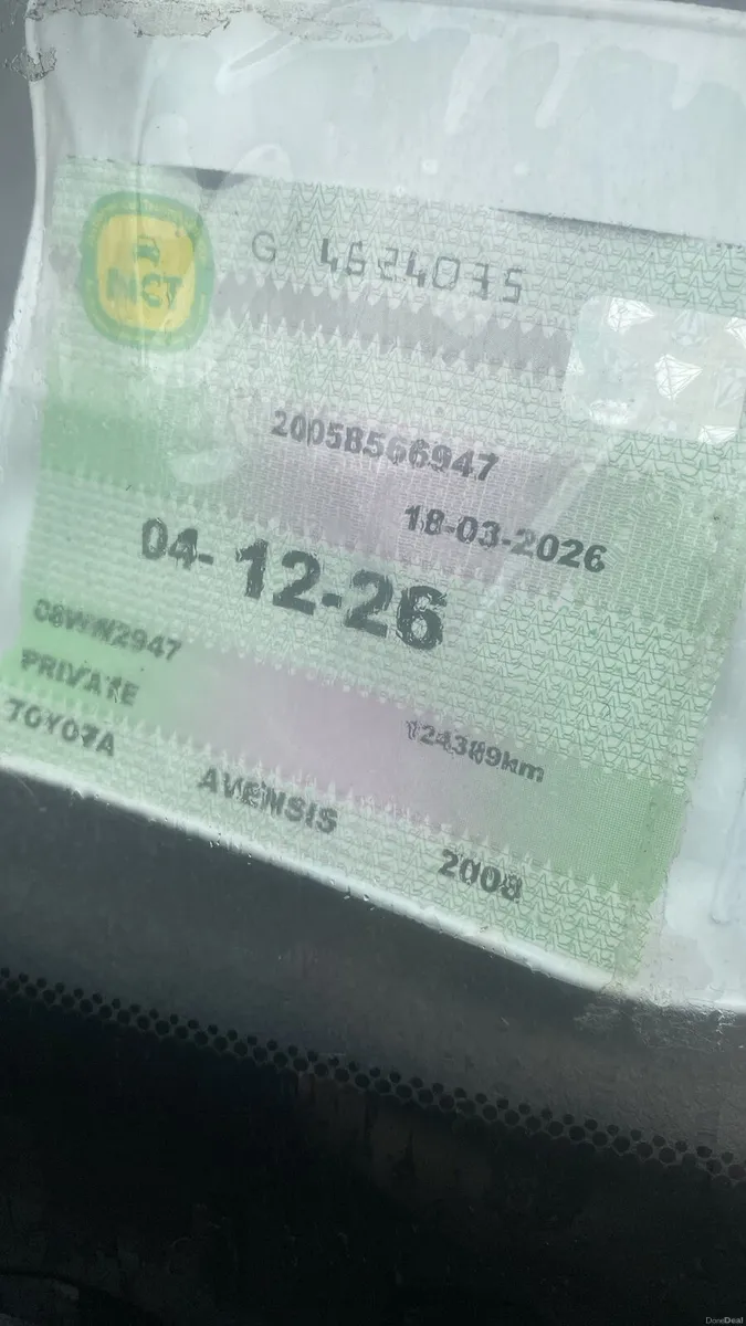 TOYOTA AVENSIS   ONLY 125 KMS  NCT 12/26 - Image 4