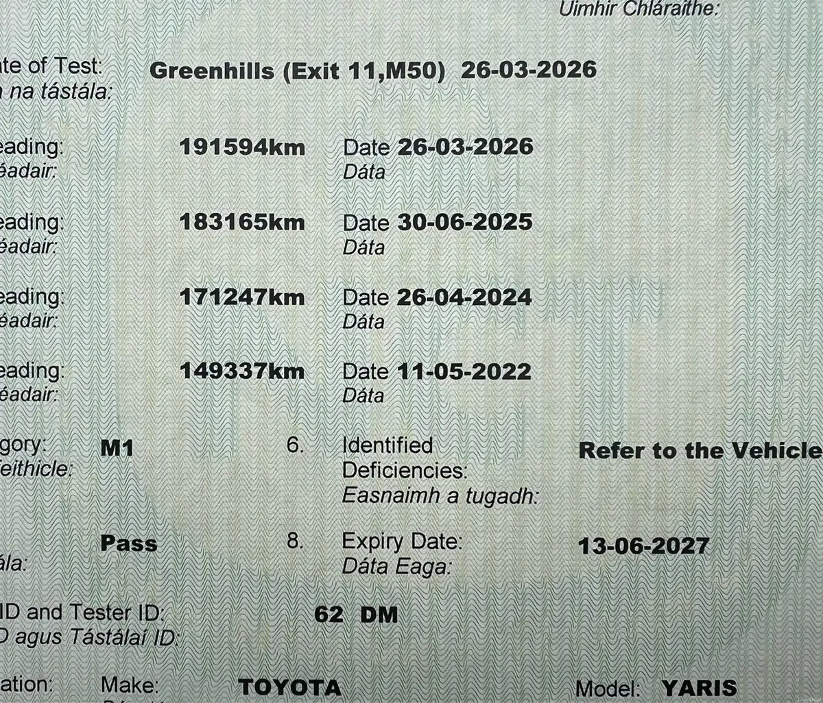 Toyota Yaris 1.0 Irish  New Nct: 13/06/2027 - Image 3