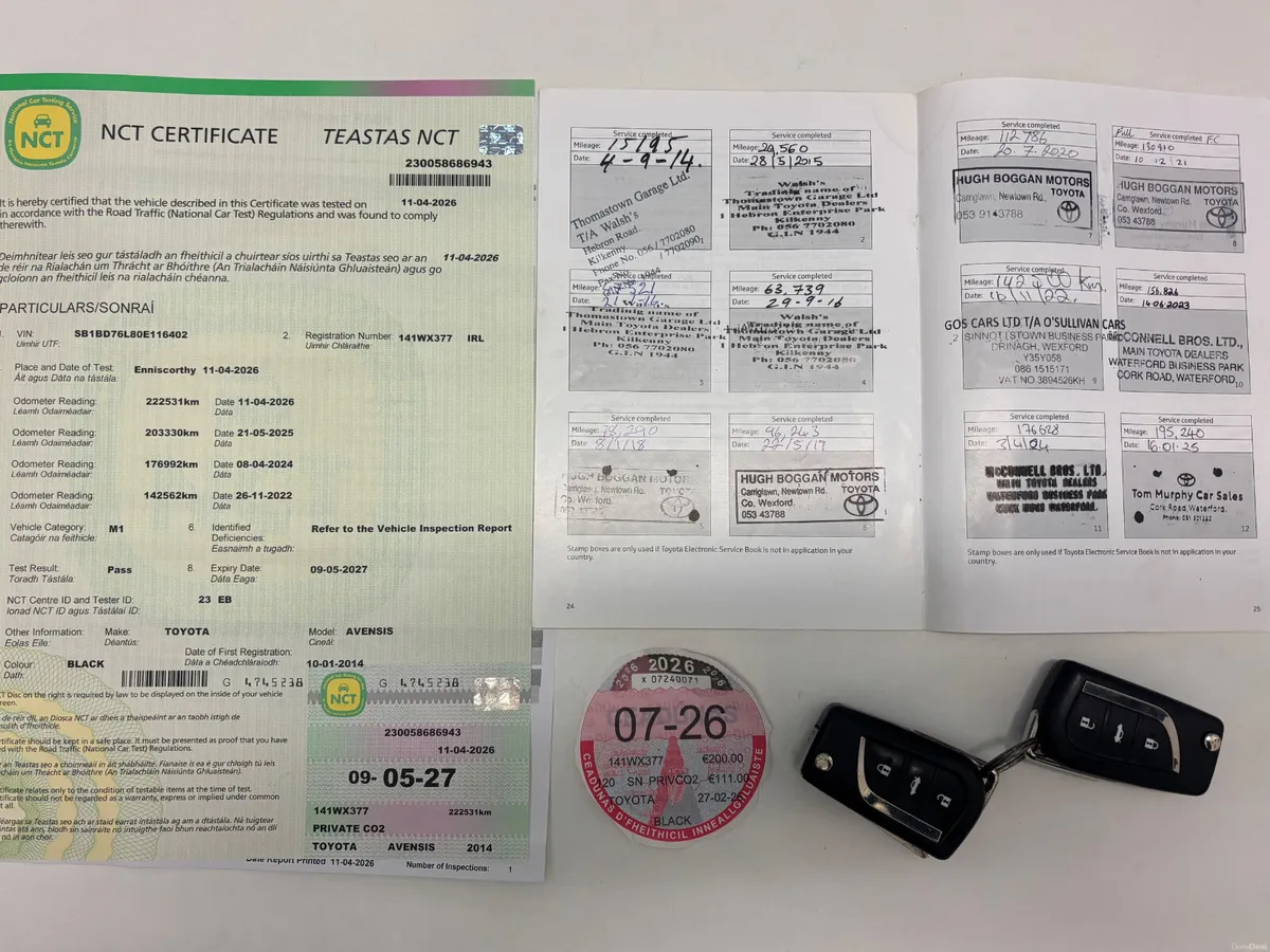 2014 TOYOTA AVENSIS 2.0 D4D FSH TAX NCT 5/27 - Image 3