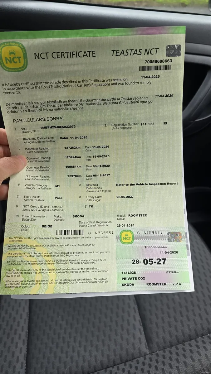 2014 Skoda Roomster 1.2 petrol new nct 05 27 - Image 3