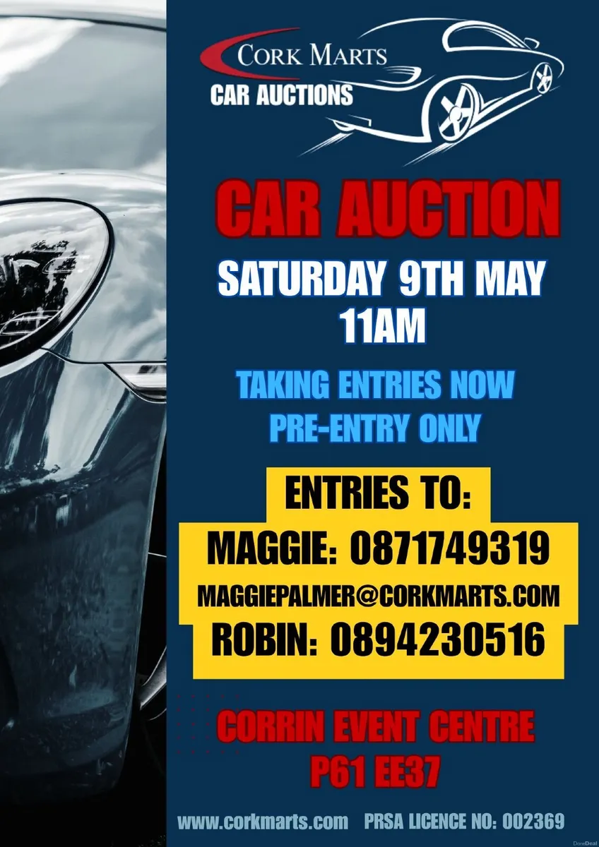 Car Auction- Corrin Event Centre- 21st February 26 - Image 1