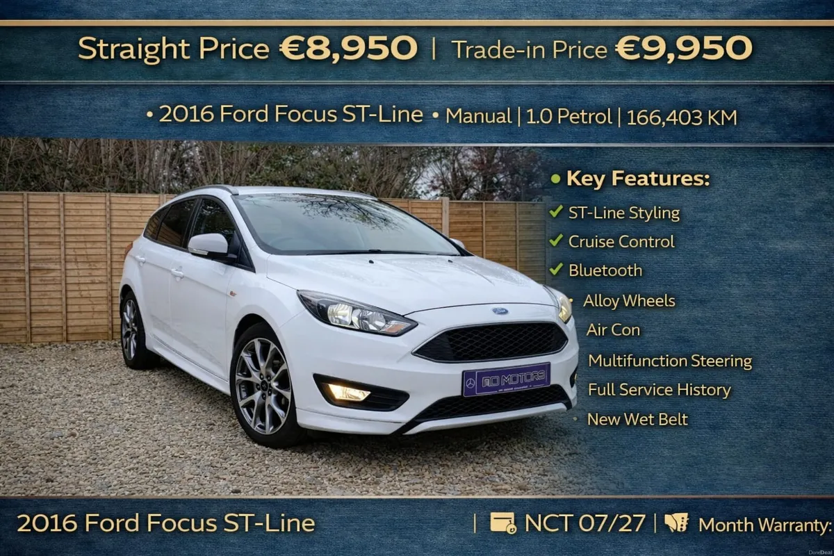 🆕️2016 Ford Focus 1.0 ST-Line New T/Belt🆕️ - Image 1
