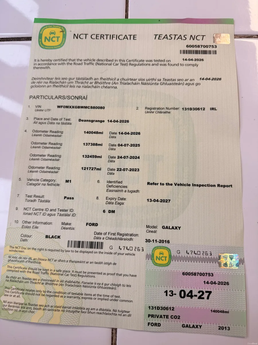 FORD GALAXY, 2013, DIESEL, 7 SEATER, NEW NCT 04/27 - Image 4