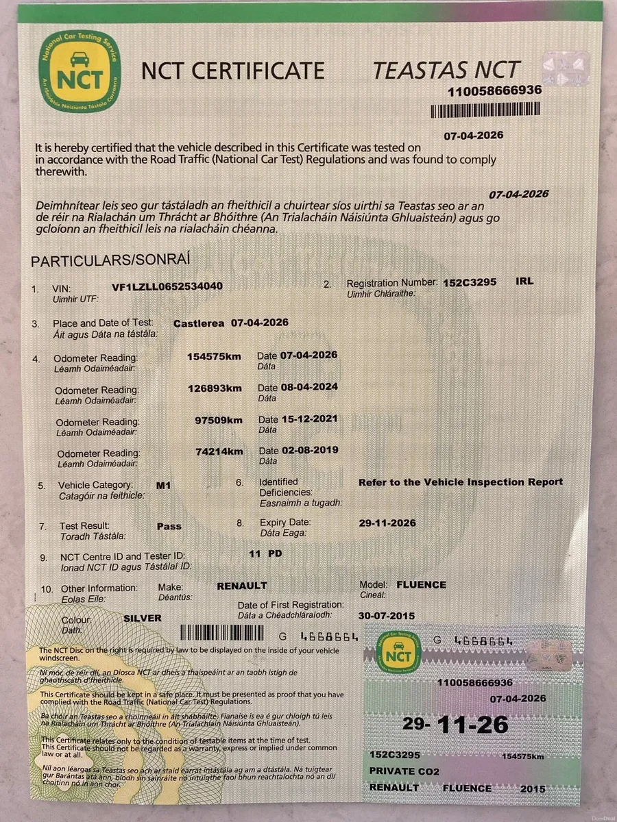 152 Renault Fluence 1.5 DCI: Fresh NCT Low Mileage - Image 2