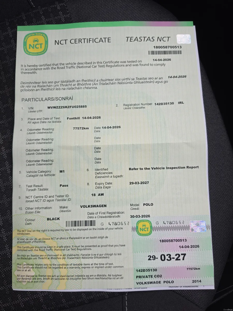 142 VOLKSWAGEN POLO 1.2TSI new NCT 03/2027 - Image 2