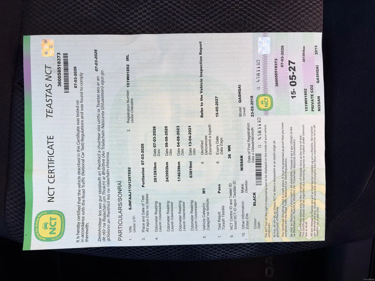 Nissan Qashqai 2015 1.5 Diesel new nct 5/27 - Image 3