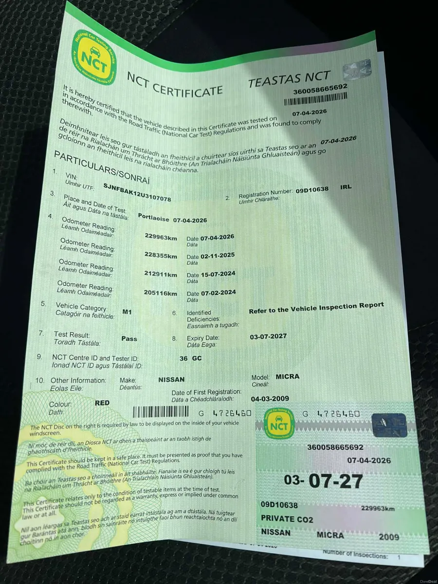 Nissan Micra 2009 1.2Petrol Automatic new nct 7/27 - Image 2