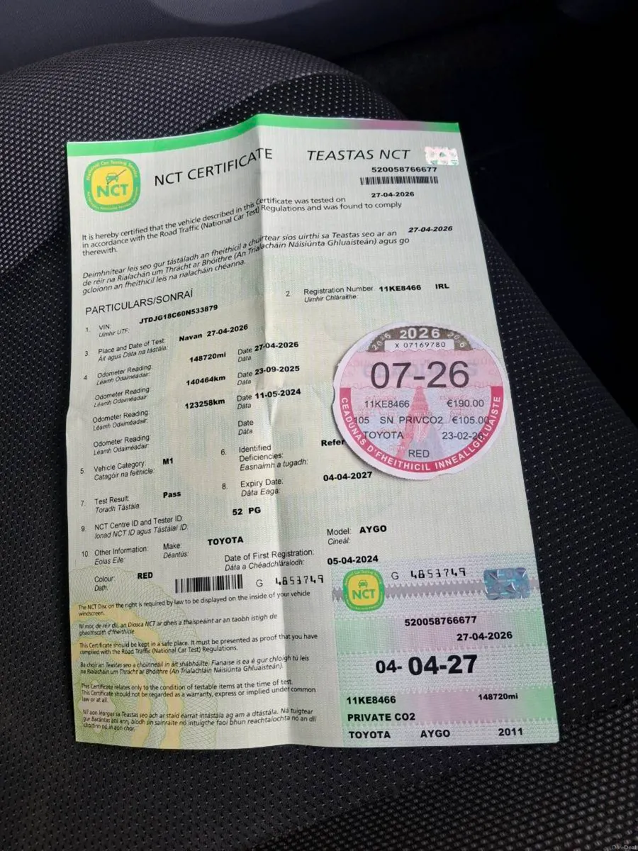 2011 Toyota aygo 1.0 NEW NCT 04/2027 Tax 07/26 - Image 3