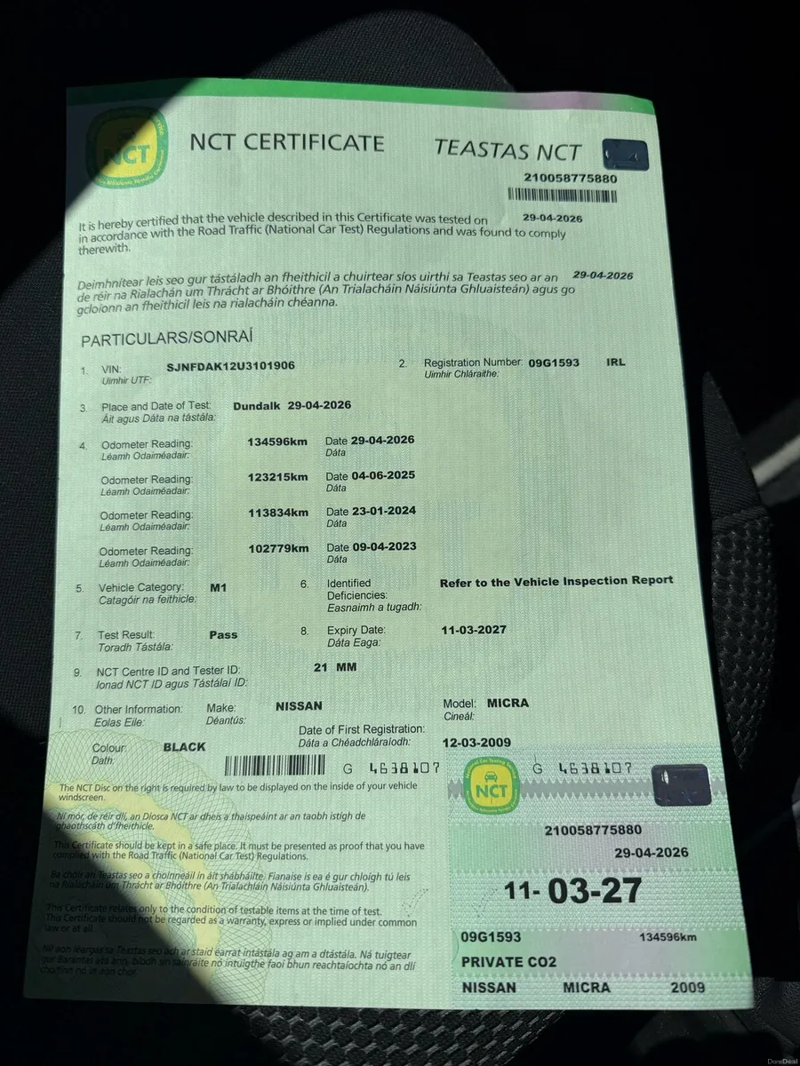 2009 Nissan Micra 1.4diesel New Nct 02/27 low km - Image 2