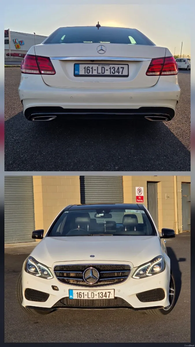 Mercedes E class E220D Pearl white sunroof AMG - Image 6