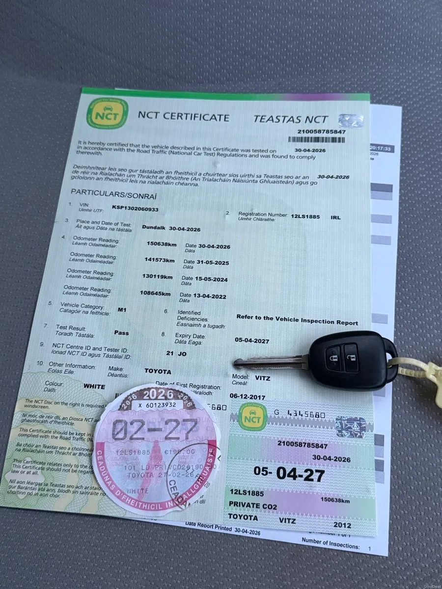 12 automatic Toyota vitz 1.0 petrol with new nct - Image 3