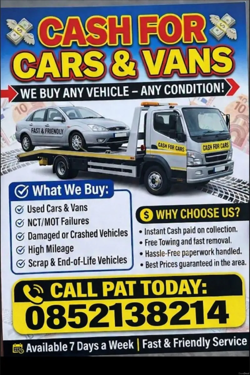 We buy all unwanted vehicles best prices paid Cash