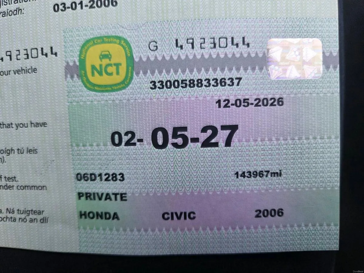 Civic 1 Year NCT - Image 1