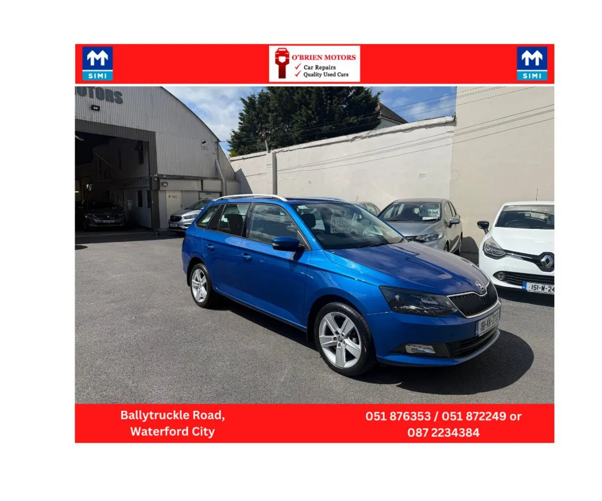 2018 Skoda Fabia, 1 LTR, Petrol, Estate, Blue. - Image 1