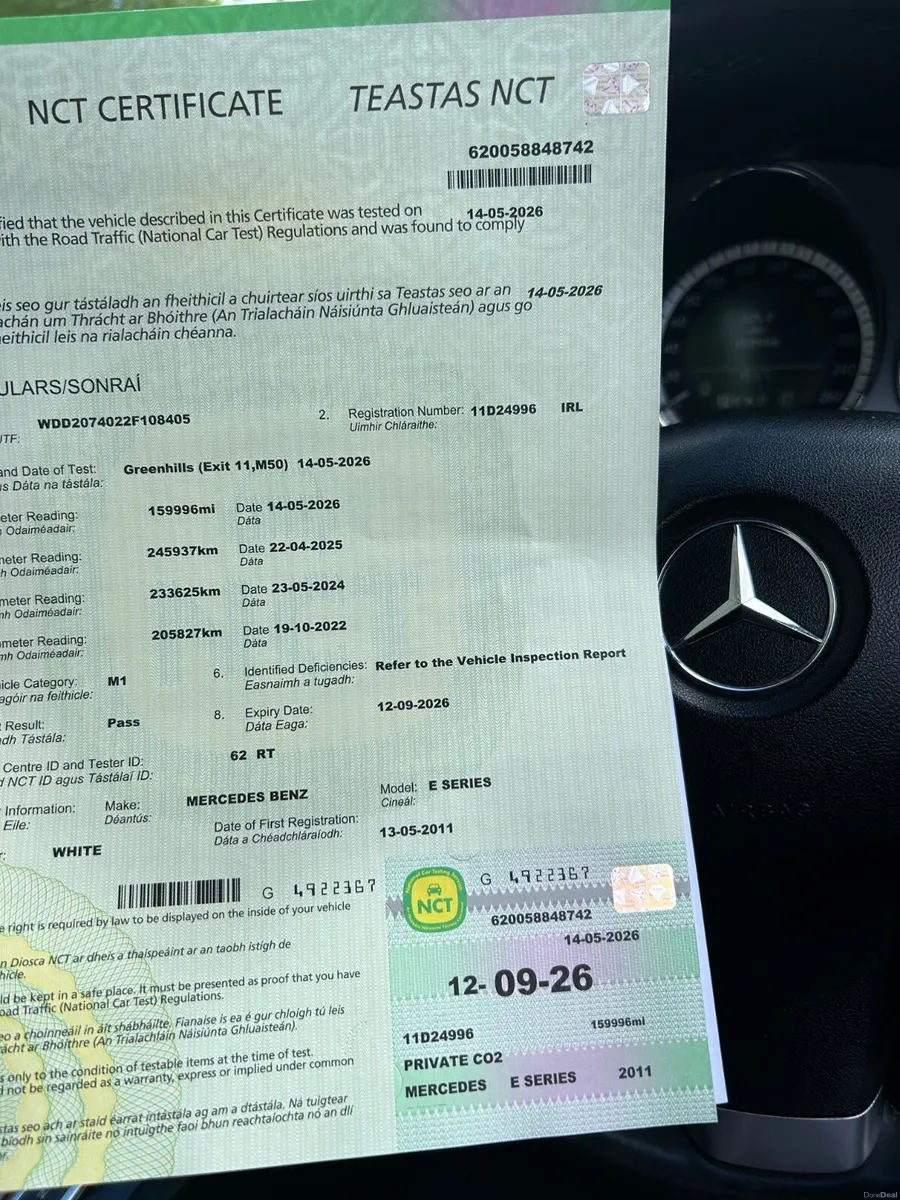 Mercedes-Benz E-Class 2011 New nct 09/26 - Image 2
