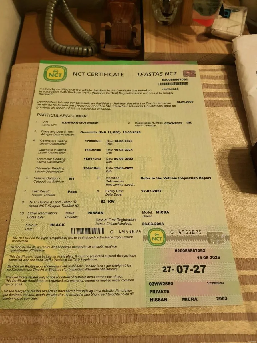 NISSAN MICRA fresh NCT up to 07/27 and Tax 03/27 - Image 1