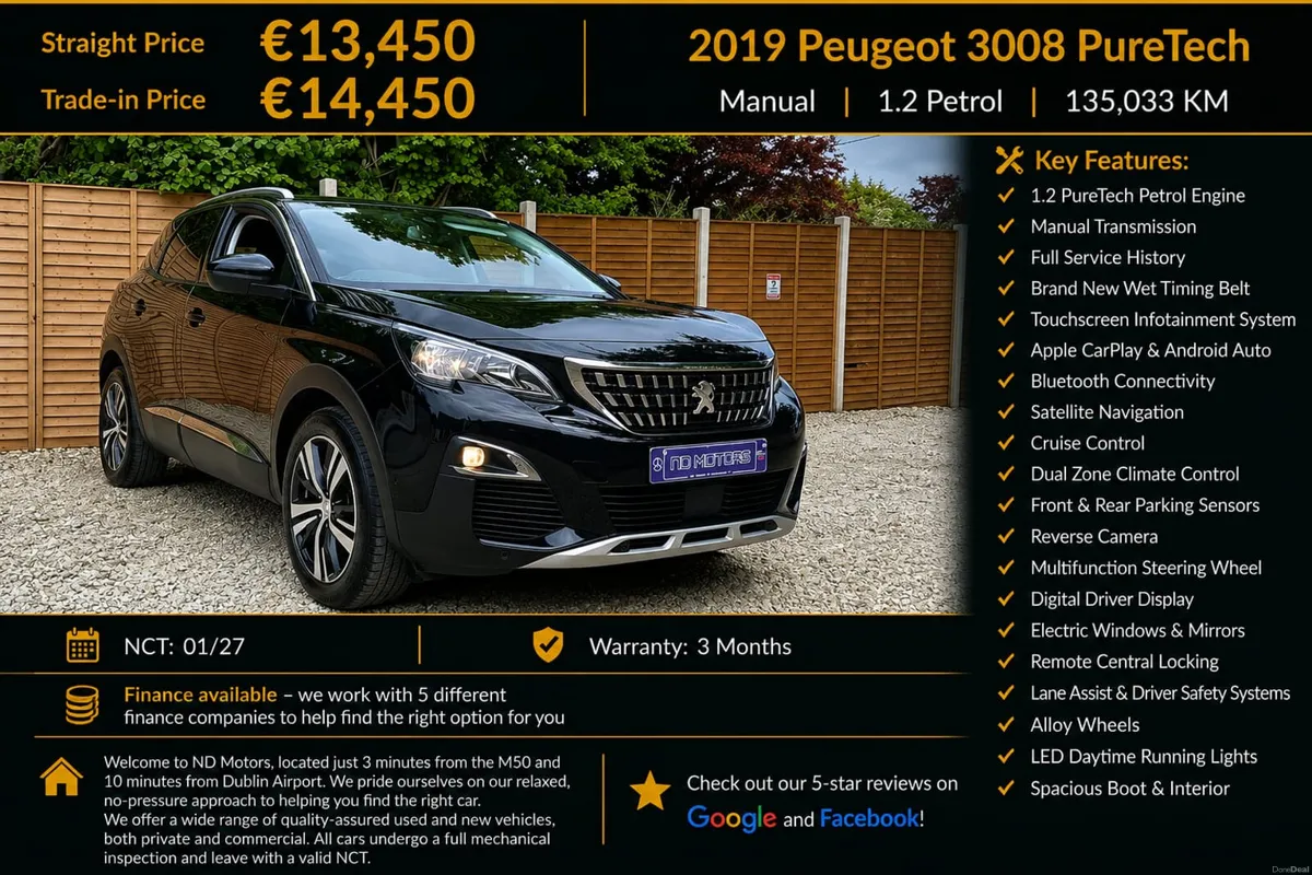 🆕️2019 Peugeot 3008 1.2 PureTech New T/Belt🆕️ - Image 1