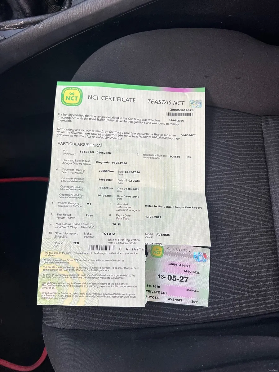 Toyota Avensis 2.0L Diesel 2011 NCT Mai2027 - Image 3