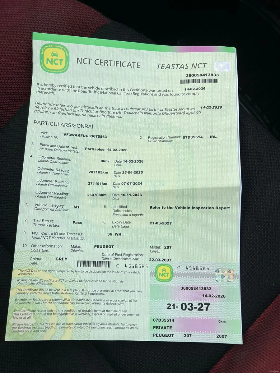 Peugeot 207 2007 1.4 Petrol new nct 4/27 - Image 2