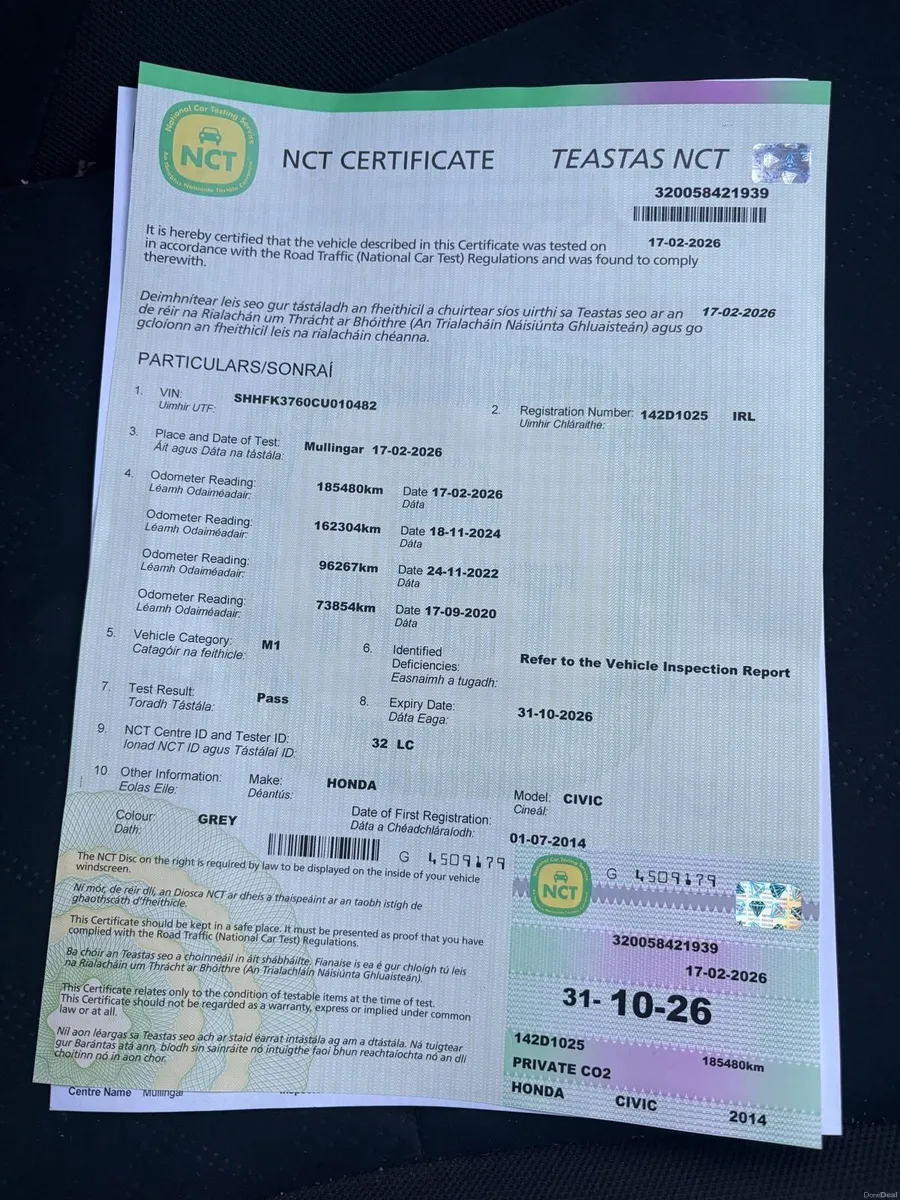 Honda Civic 2.2I-DTEC ES 2014(New Nct)Reverse Cam - Image 2