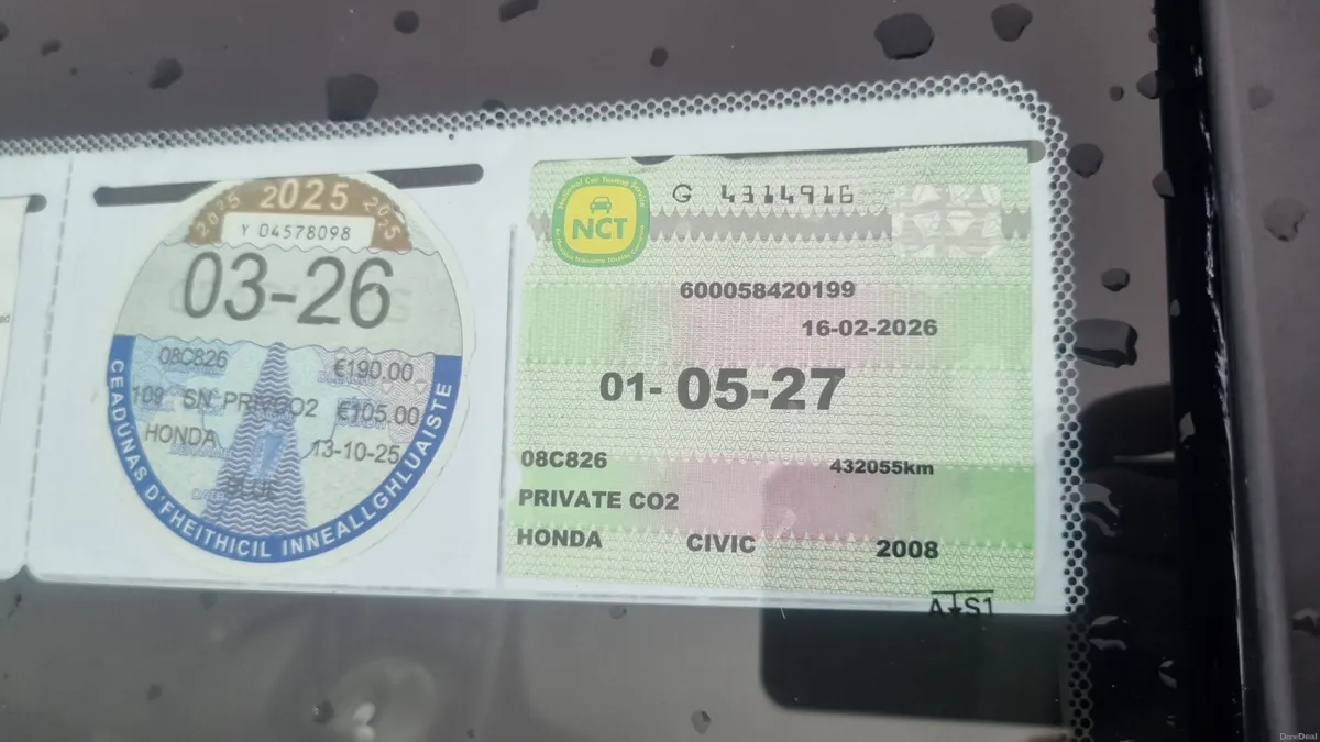 08 HONDA CIVIC PETROL HYBRID AUTOMATIC NCT 05/27 - Image 4