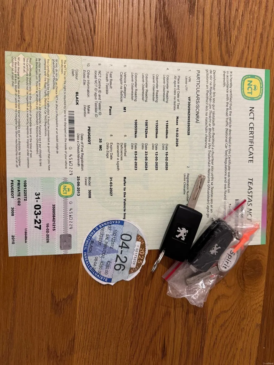 Peugeot 3008/New NCT&Taxed/ Panoramic Glass Roof - Image 2