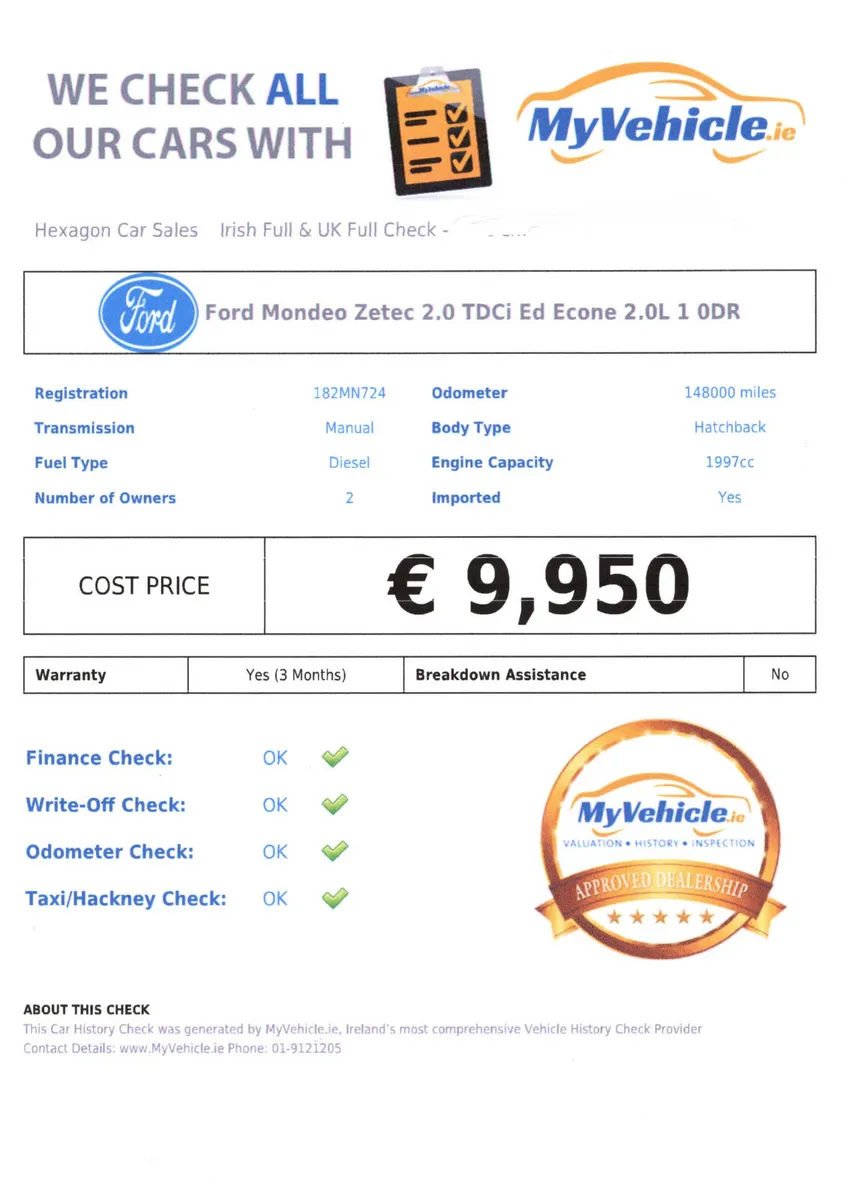 2018 Ford Mondeo 2.0 TDCI ZETEC - DEALER WARRANTY - Image 2