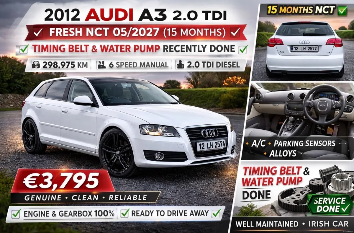 15 Months NCT✅ Audi a3 black alloys car - Image 1