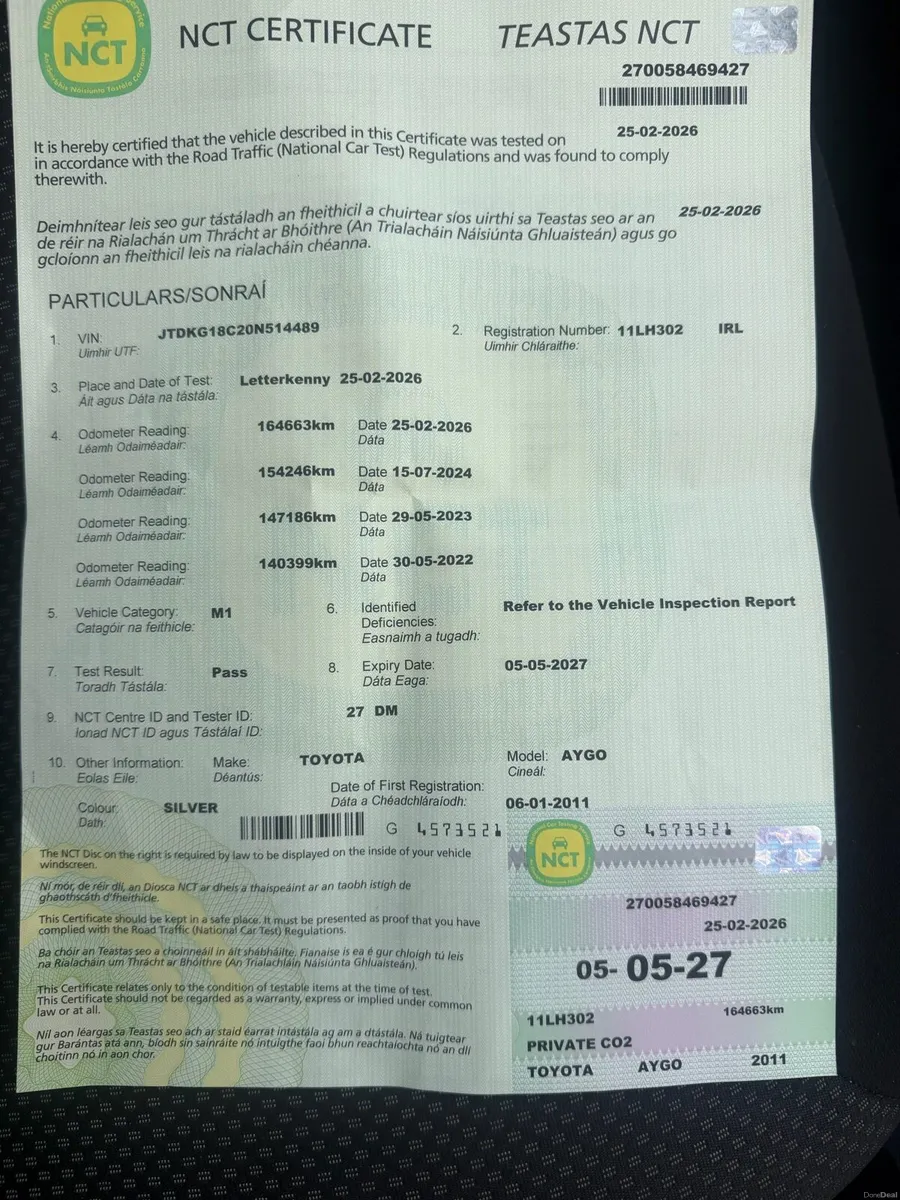 New nct 2027 Toyota aygo 1L petrol manual - Image 2