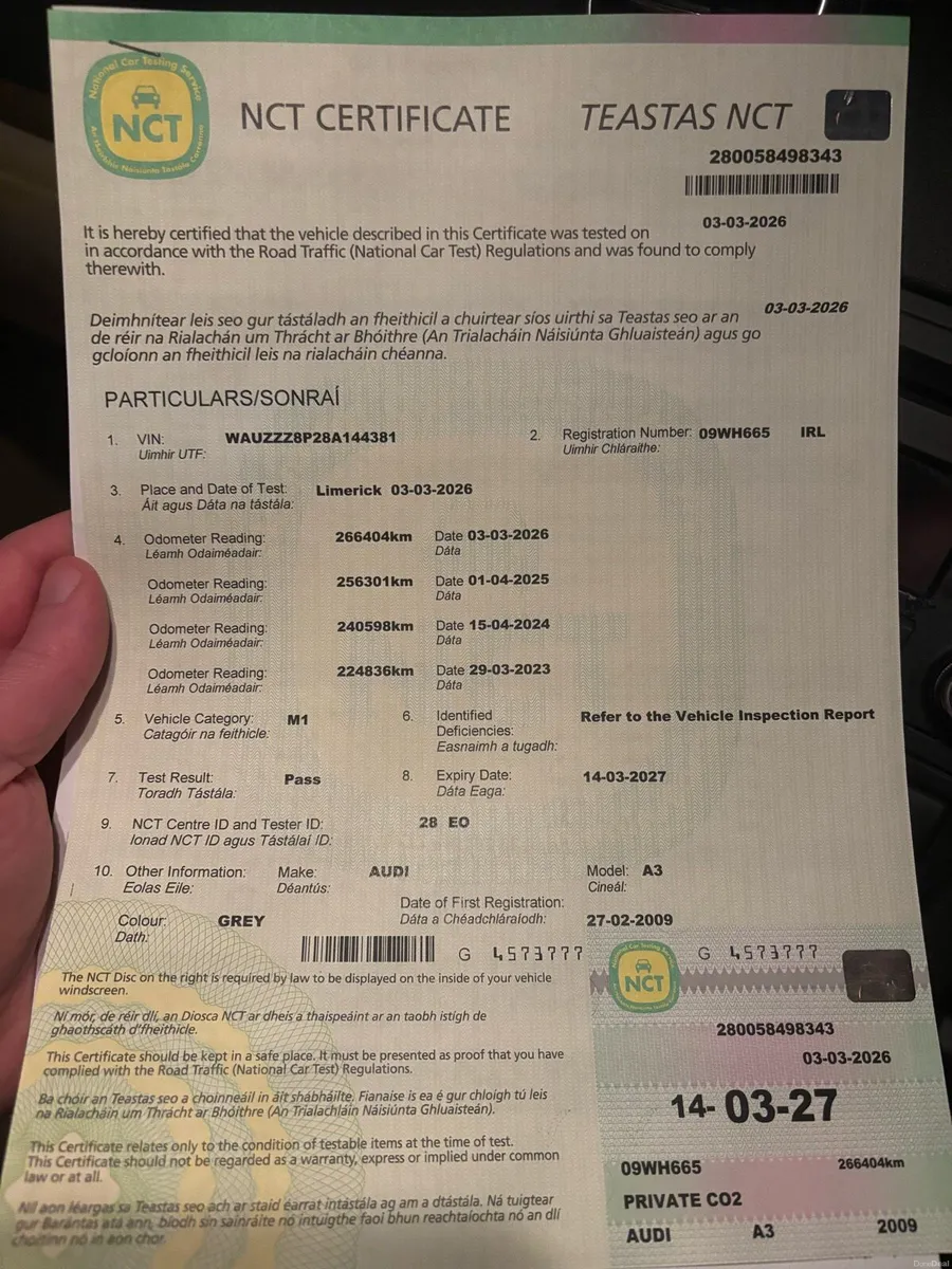 Audi A3 sport back NEW NCT 03/27  1.6 petrol TAX - Image 2