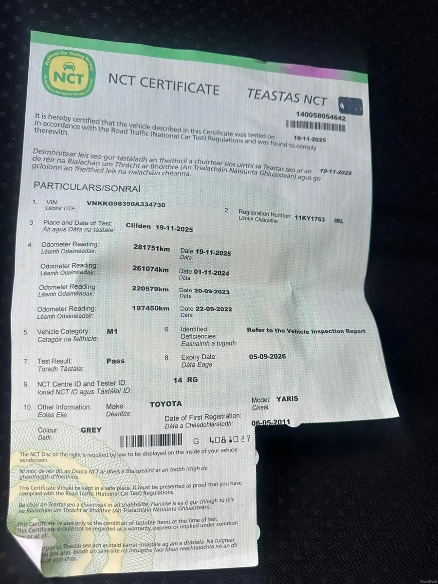 Toyota Yaris Sport 2011. 1.0 Petrol NCT 09/26 - Image 3