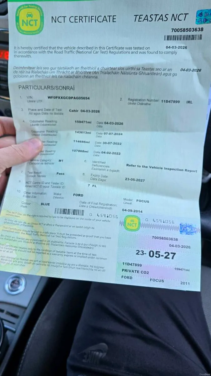 2011 Ford Focus Zetec S 1.6 diesel new nct - Image 3