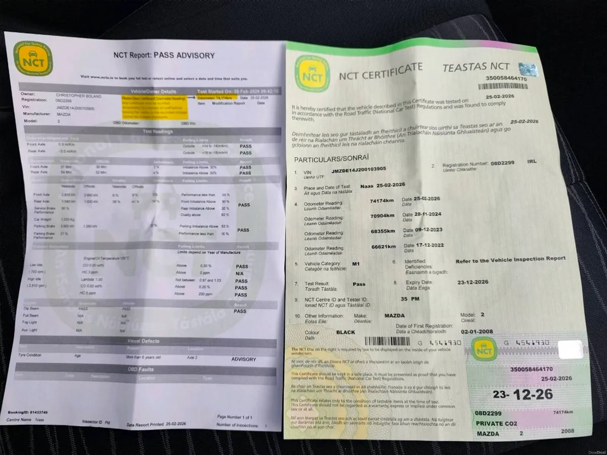 46k Miles NCT 12/26 08 Mazda 2 - Image 3
