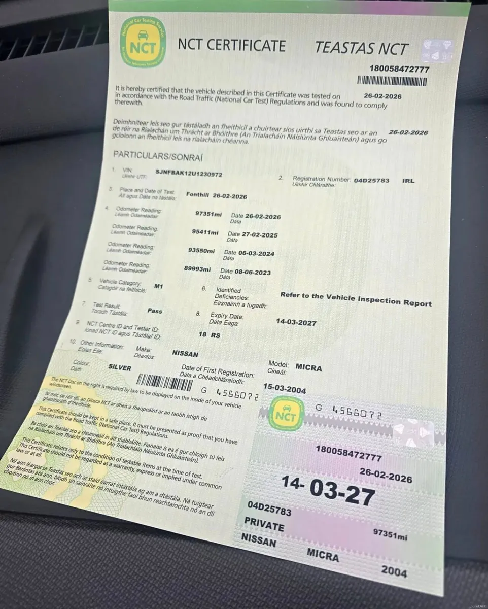 Nissan Micra Automatic valid nct - Image 4
