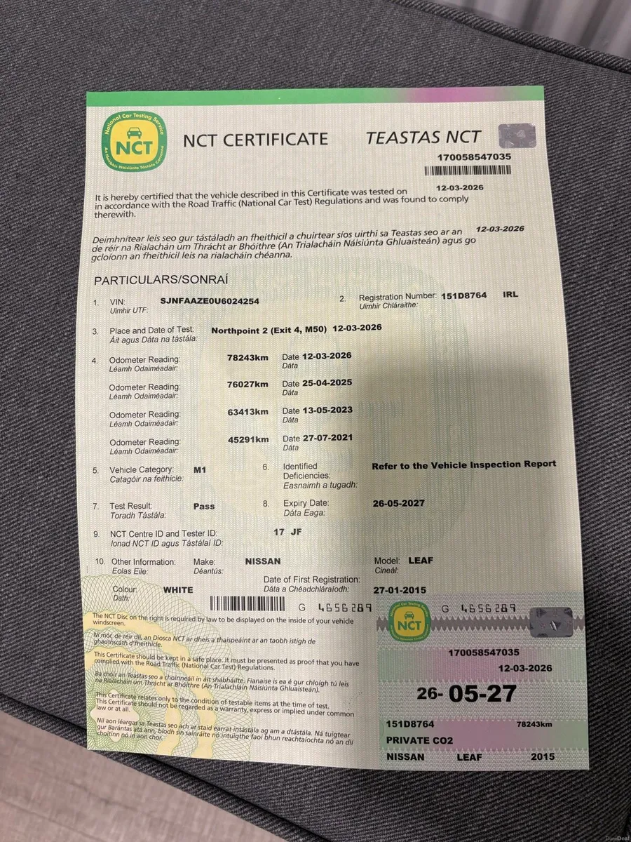 Fully Electric Leaf NCT 05/2027 Only 78k km - Image 2