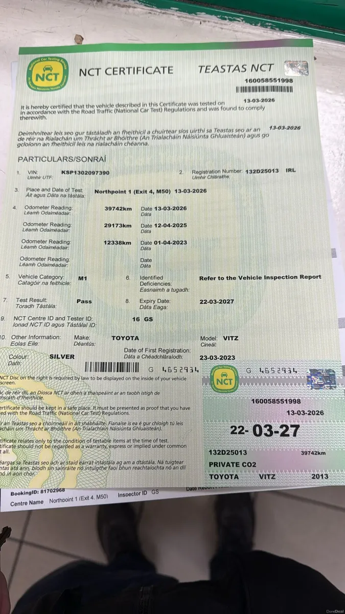 Automatic Toyota Vitz NEW NCT only 39k km - Image 2