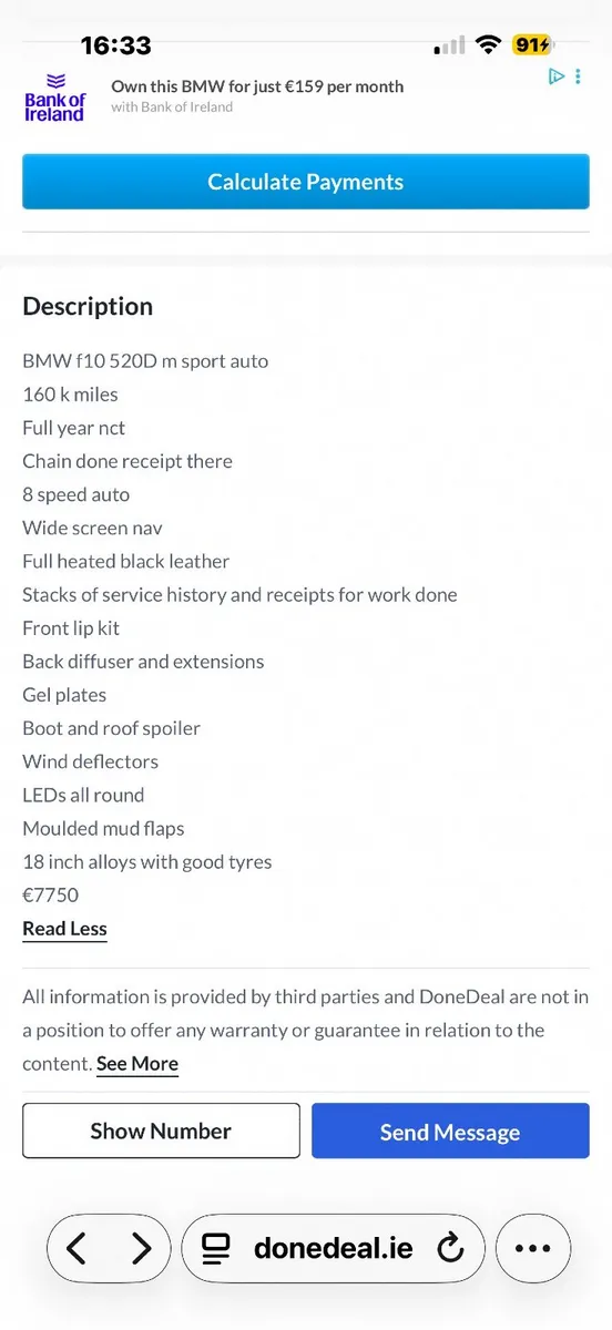 BMW 5-Series 2012 m sport € 6750 - Image 4