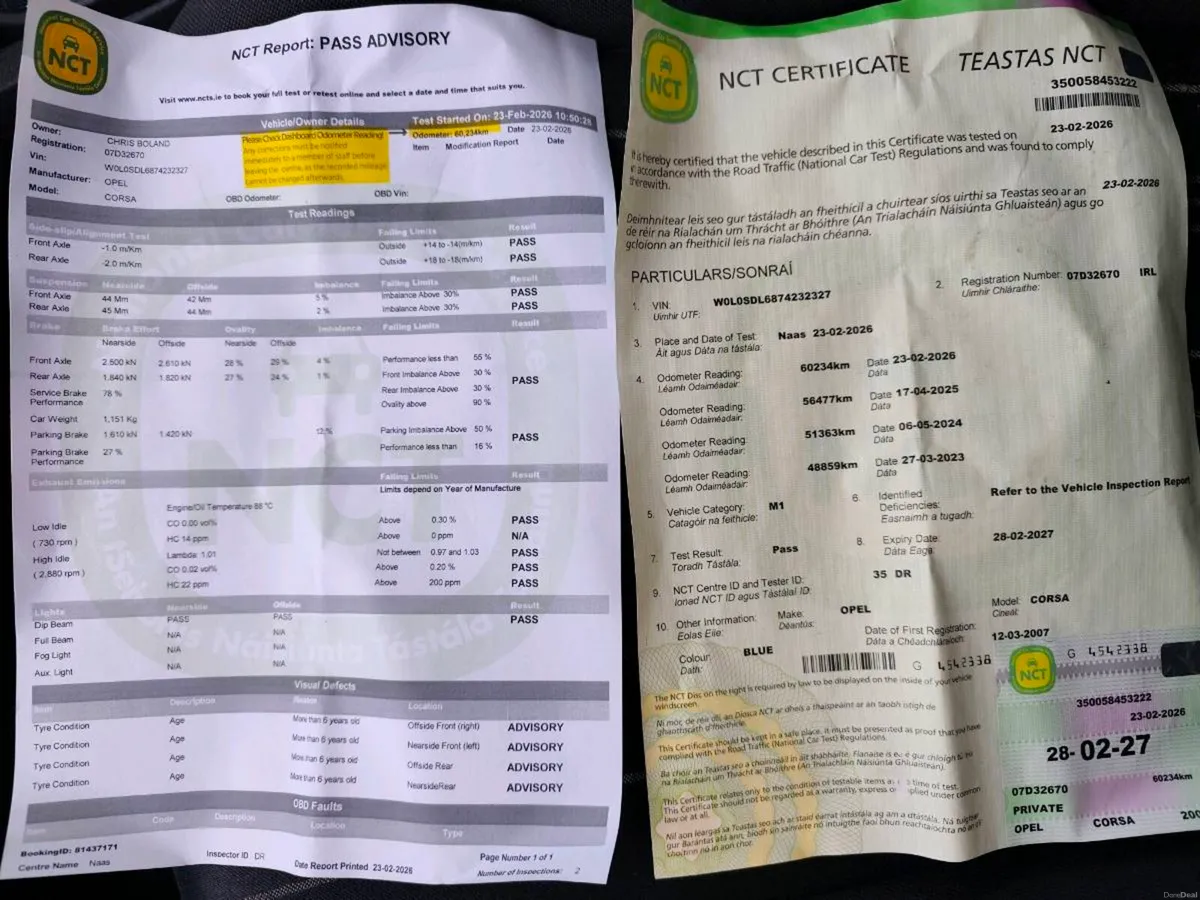 38k Miles NCT 01/27 Opel Corsa 1.2 Club 2007 - Image 3