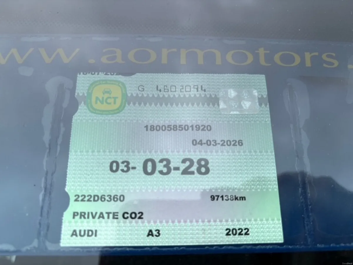 Audi A3 2022 NCT 2022 HEATED SEATS - Image 2