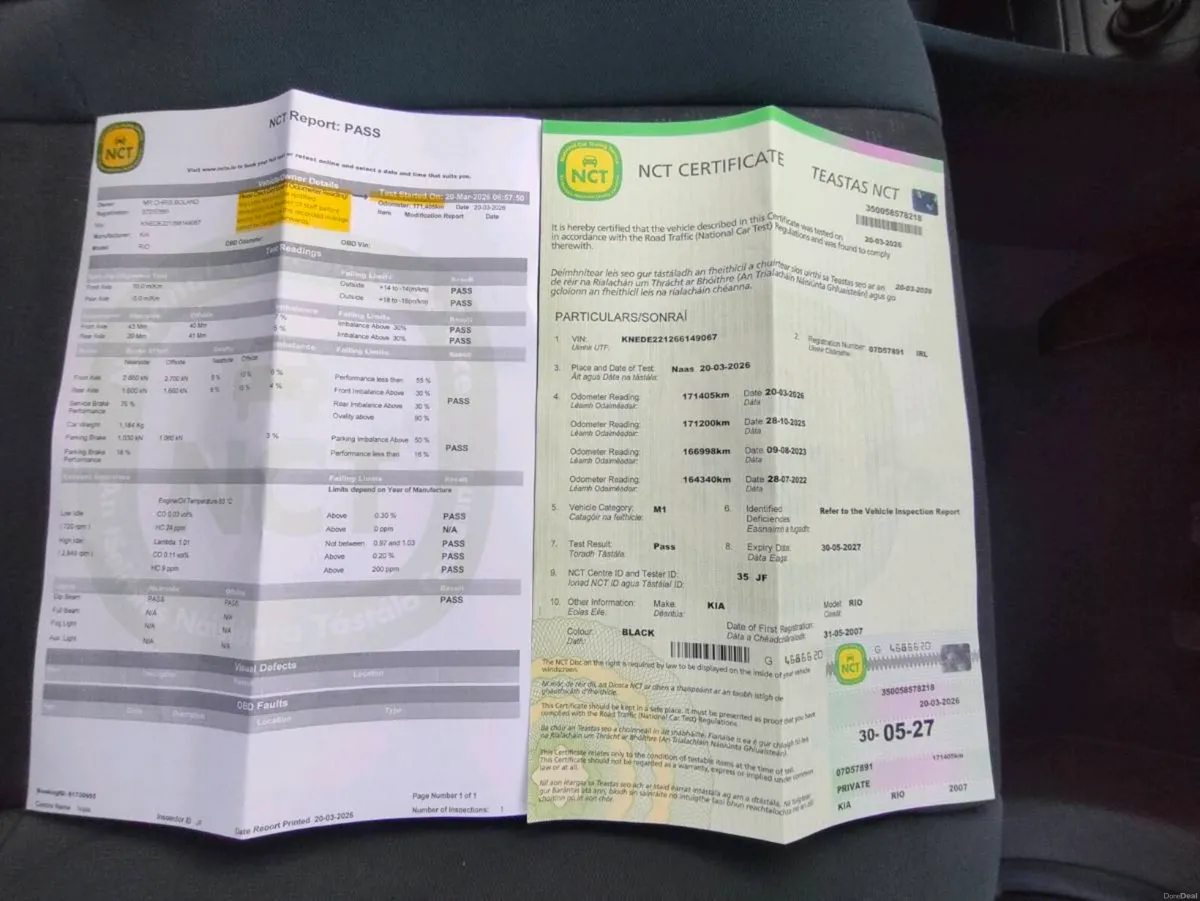 107k Miles NCT 05/27 Kia Rio 1.3 EX Saloon 2007 - Image 3